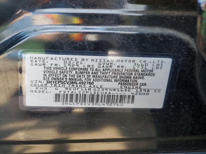 Aukcja sprzedaży 2021 Nissan Kicks, vin: 3N1CP5CV3ML492760, numer aukcji: 67274686