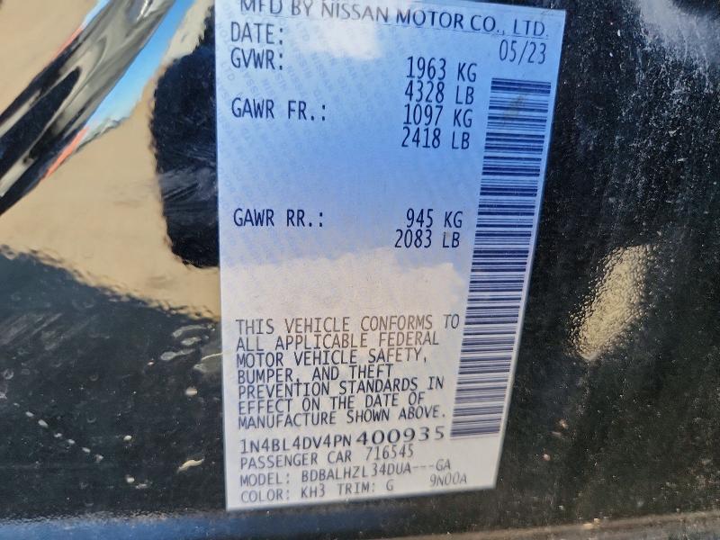 Продаж на аукціоні авто 2023 Nissan Altima, vin: 1N4BL4DV4PN400935, номер лоту: 68396046