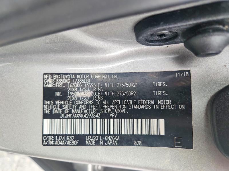 Aukcja sprzedaży 2019 Lexus Lx, vin: JTJHY7AX9K4293843, numer aukcji: 69627526