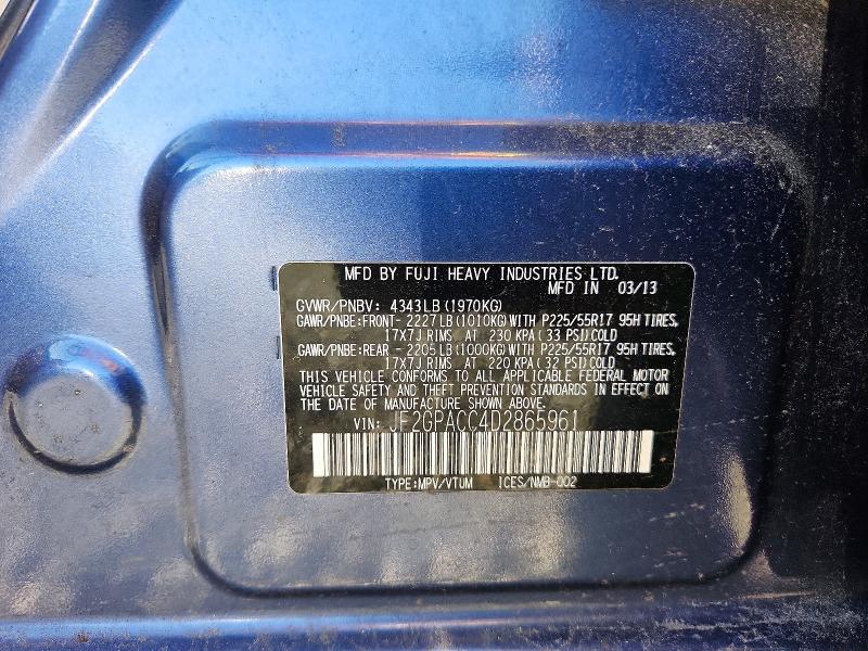 Продажа на аукционе авто 2013 Subaru Xv Crosstrek, vin: JF2GPACC4D2865961, номер лота: 70139286