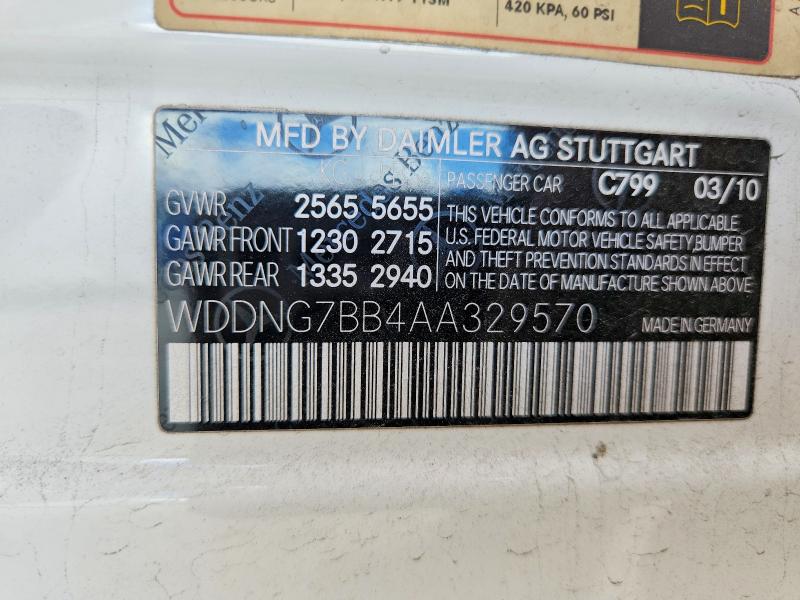 Aukcja sprzedaży 2010 Mercedes-benz S, vin: WDDNG7BB4AA329570, numer aukcji: 69828156