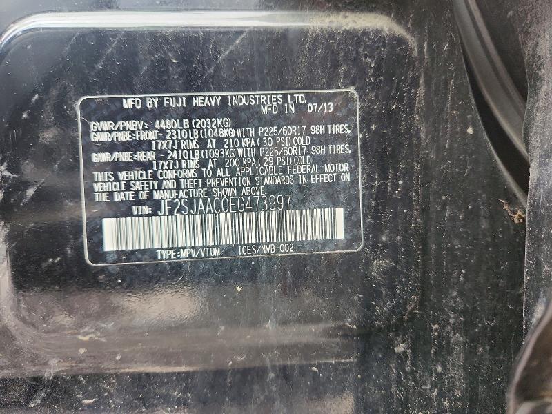 Продажа на аукционе авто 2014 Subaru Forester, vin: JF2SJAAC0EG473997, номер лота: 67216096