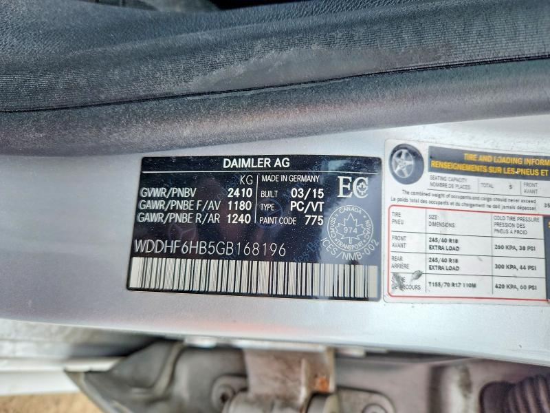 2016 Mercedes-benz E მანქანა იყიდება აუქციონზე, vin: WDDHF6HB5GB168196, აუქციონის ნომერი: 68027106