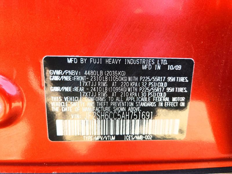 Продажа на аукционе авто 2010 Subaru Forester, vin: JF2SH6CC5AH751691, номер лота: 68154346