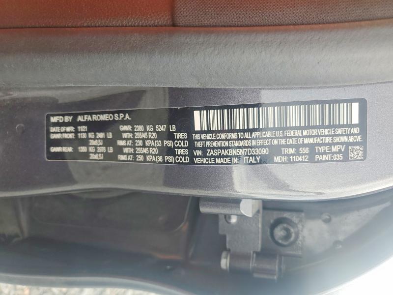 Продаж на аукціоні авто 2022 Alfa Romeo Stelvio, vin: ZASPAKBN5N7D33090, номер лоту: 69114126