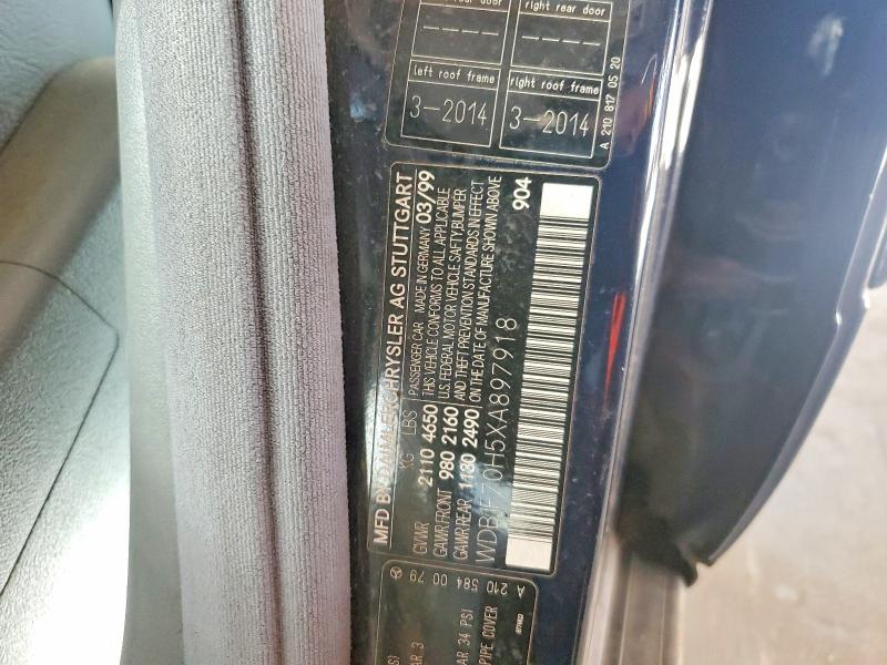 70939186 :رقم المزاد ، WDBJF70H5XA897918 vin ، 1999 Mercedes-benz E مزاد بيع