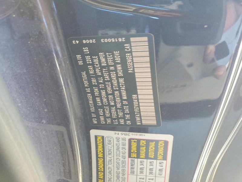 67698446 :رقم المزاد ، WVWFA71F57V004156 vin ، 2007 Volkswagen Eos مزاد بيع
