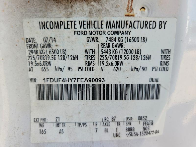 2015 Ford F450 მანქანა იყიდება აუქციონზე, vin: 1FDUF4HY7FEA90093, აუქციონის ნომერი: 68929966