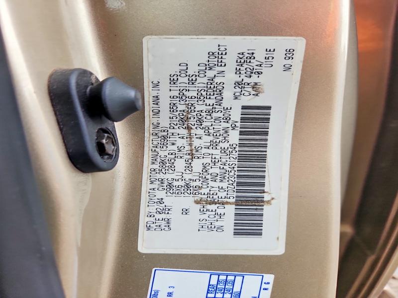 69427336 :رقم المزاد ، 5TDZA23C54S127545 vin ، 2004 Toyota Sienna مزاد بيع
