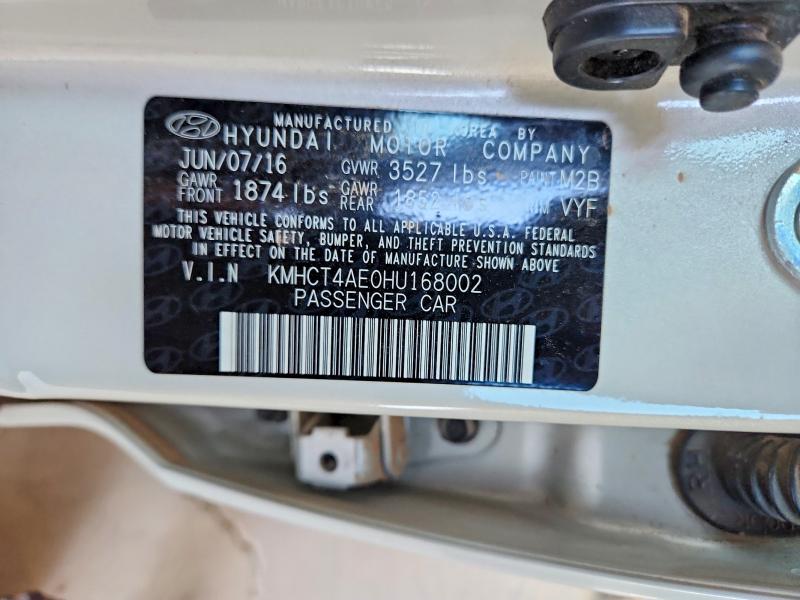 69812406 :رقم المزاد ، KMHCT4AE0HU168002 vin ، 2017 Hyundai Accent مزاد بيع