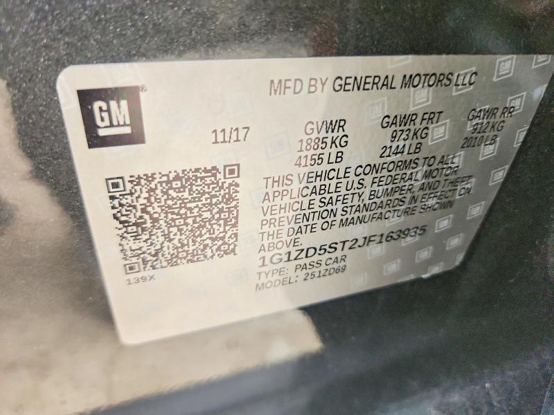 Aukcja sprzedaży 2018 Chevrolet Malibu, vin: 1G1ZD5ST2JF163935, numer aukcji: 70531086