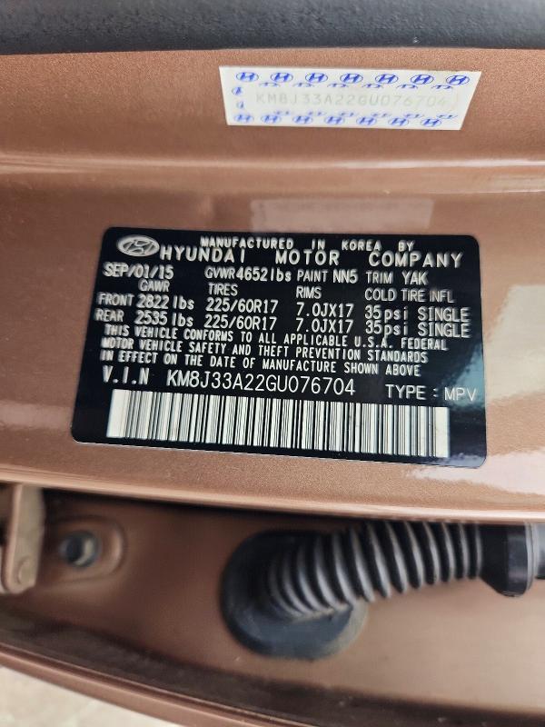 Продаж на аукціоні авто 2016 Hyundai Tucson, vin: KM8J33A22GU076704, номер лоту: 69517476