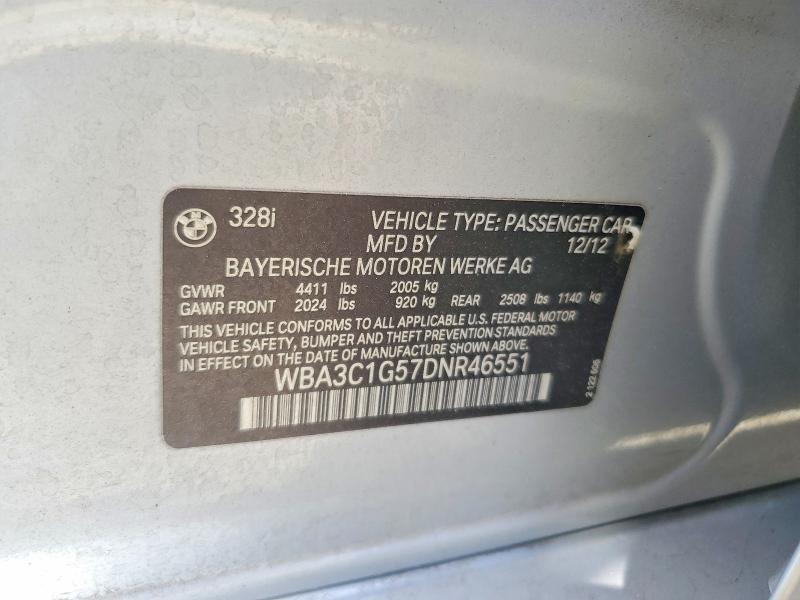 Продажа на аукционе авто 2013 Bmw 328, vin: WBA3C1G57DNR46551, номер лота: 67530396