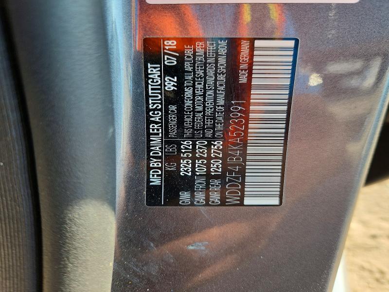Aukcja sprzedaży 2019 Mercedes-benz E, vin: WDDZF4JB4KA523991, numer aukcji: 69824806