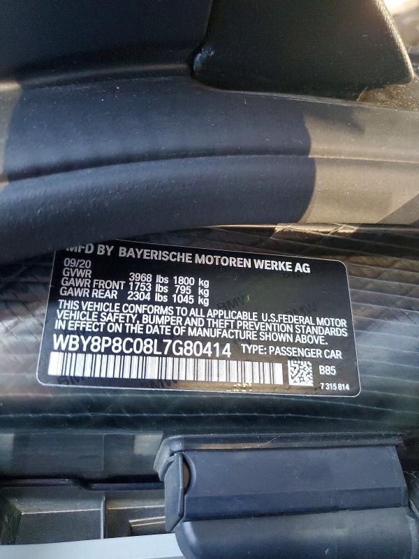 Aukcja sprzedaży 2020 Bmw I3, vin: WBY8P8C08L7G80414, numer aukcji: 67427976