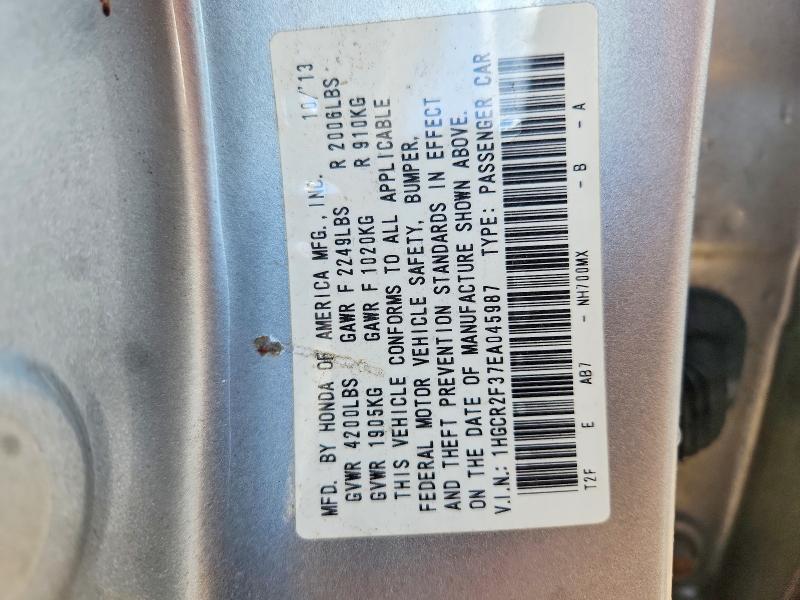 68235016 :رقم المزاد ، 1HGCR2F37EA045987 vin ، 2014 Honda Accord مزاد بيع