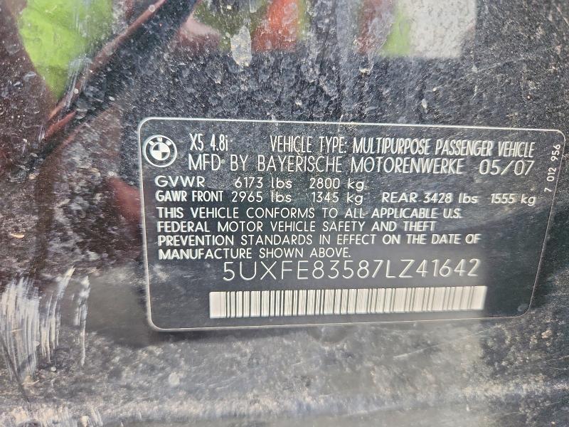 Продажа на аукционе авто 2007 Bmw X5, vin: 5UXFE83587LZ41642, номер лота: 68002886