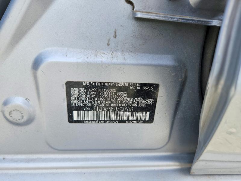2015 Subaru Impreza მანქანა იყიდება აუქციონზე, vin: JF1GPAZ66FH300536, აუქციონის ნომერი: 69002946