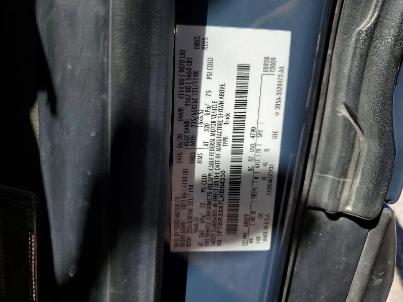 67252796 :رقم المزاد ، 1FTBR3X87LKB04330 vin ، 2020 Ford Transit 250 مزاد بيع