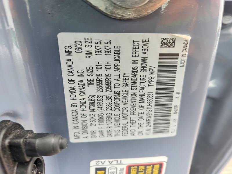 Продаж на аукціоні авто 2020 Honda Cr-v, vin: 2HKRW2H91LH650631, номер лоту: 69163866