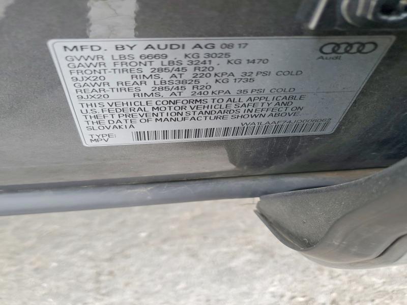 Продажа на аукционе авто 2018 Audi Q7, vin: WA1LAAF74JD008062, номер лота: 69456026