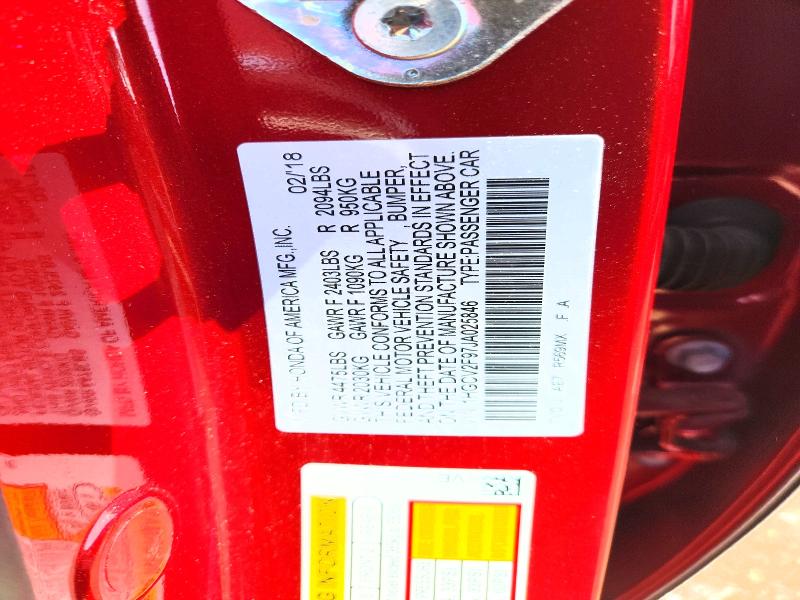 2018 Honda Accord მანქანა იყიდება აუქციონზე, vin: 1HGCV2F97JA025846, აუქციონის ნომერი: 66927606