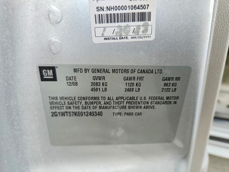 Продажа на аукционе авто 2009 Chevrolet Impala, vin: 2G1WT57K691249340, номер лота: 68190176