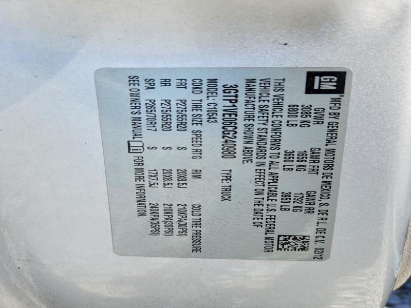 Продажа на аукционе авто 2012 Gmc Sierra, vin: 3GTP1VE06CG240980, номер лота: 68341326
