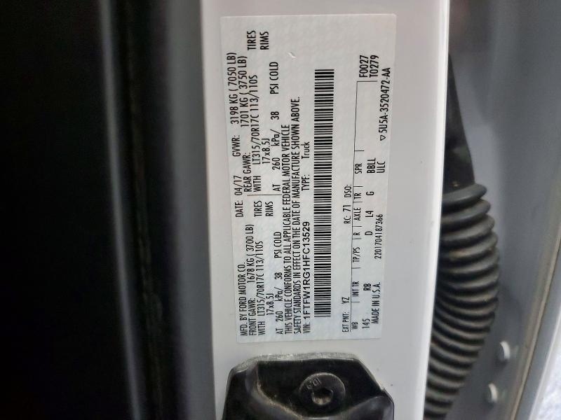 Продаж на аукціоні авто 2017 Ford F150, vin: 1FTFW1RG1HFC13529, номер лоту: 67876306