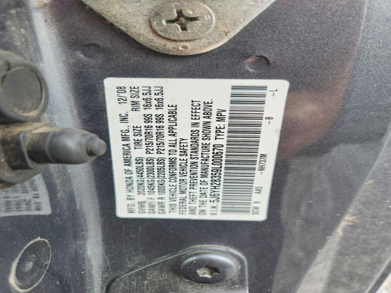 2009 Honda Element მანქანა იყიდება აუქციონზე, vin: 5J6YH28359L000670, აუქციონის ნომერი: 68080096