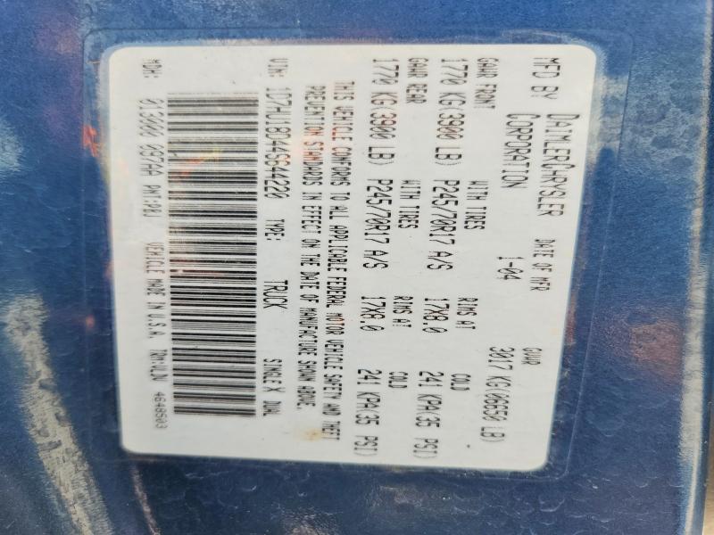 2004 Dodge Ram 1500 მანქანა იყიდება აუქციონზე, vin: 1D7HU18D44S644220, აუქციონის ნომერი: 67735206