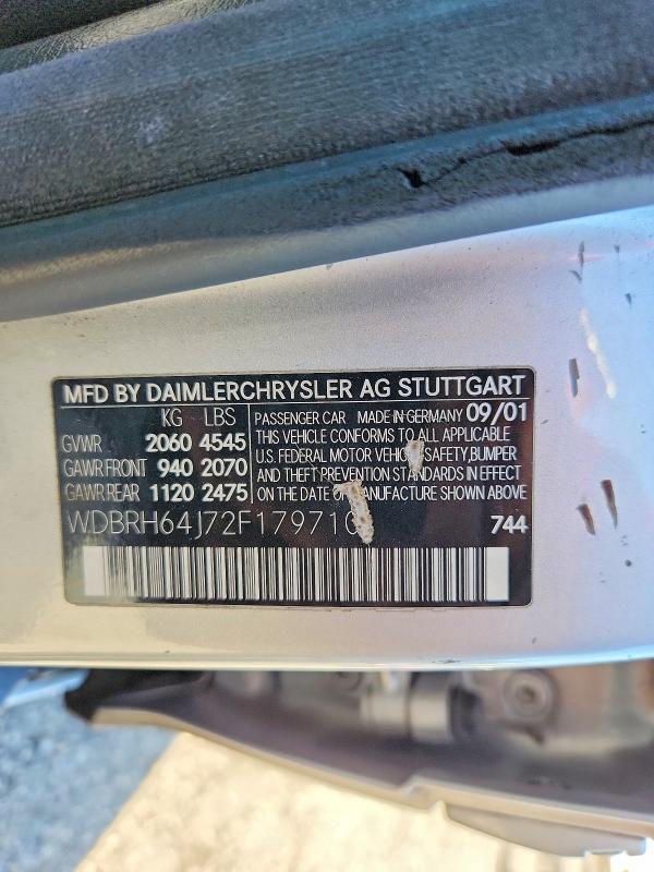 Aukcja sprzedaży 2002 Mercedes-benz C, vin: WDBRH64J72F179710, numer aukcji: 70663856