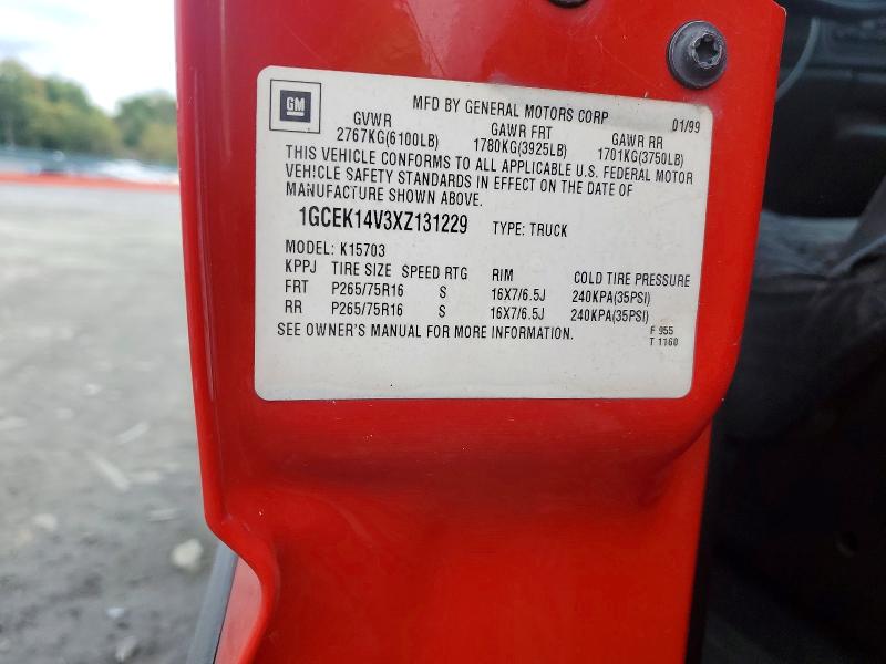 Продаж на аукціоні авто 1999 Chevrolet Silverado, vin: 1GCEK14V3XZ131229, номер лоту: 69372606