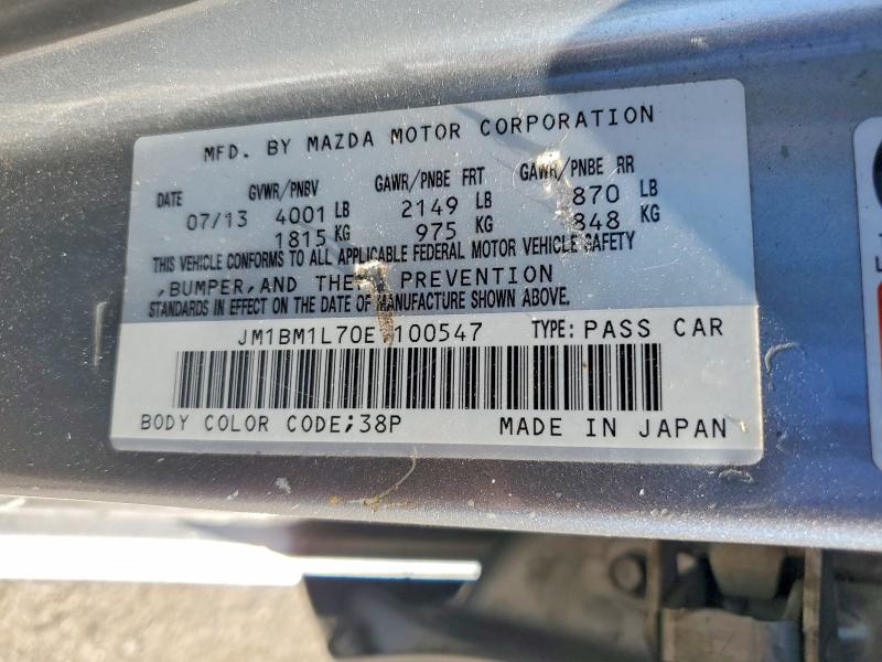 Aukcja sprzedaży 2014 Mazda 3, vin: JM1BM1L70E1100547, numer aukcji: 68173196