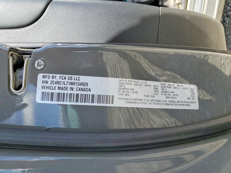 Продажа на аукционе авто 2022 Chrysler Pacifica, vin: 2C4RC1L71NR134929, номер лота: 68589546