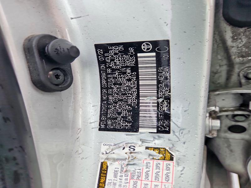 67472016 :رقم المزاد ، JTDEPMAE8N3029416 vin ، 2022 Toyota Corolla مزاد بيع