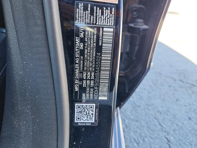2011 Mercedes-benz E მანქანა იყიდება აუქციონზე, vin: WDDHF5GB6BA455024, აუქციონის ნომერი: 68337046