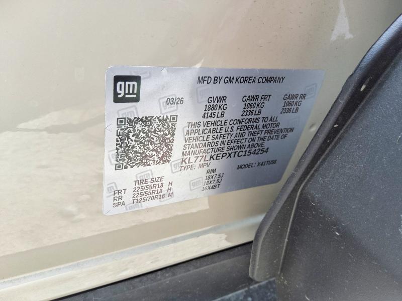 69199126 :رقم المزاد ، KL77LKEPXTC154254 vin ، 2026 Chevrolet Trax مزاد بيع