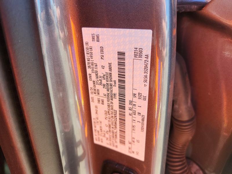 70518446 :رقم المزاد ، 1FT6W3L75RWG28522 vin ، 2024 Ford F150 مزاد بيع