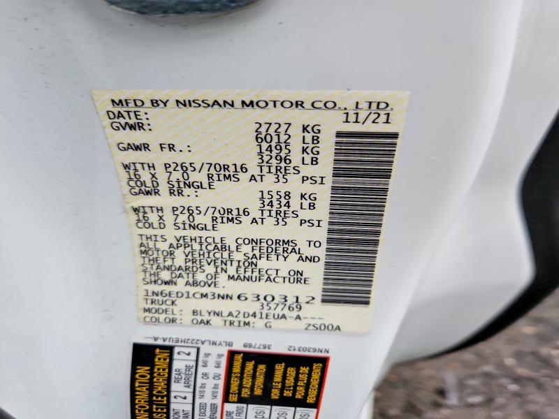 Продажа на аукционе авто 2022 Nissan Frontier, vin: 1N6ED1CM3NN630312, номер лота: 66785596