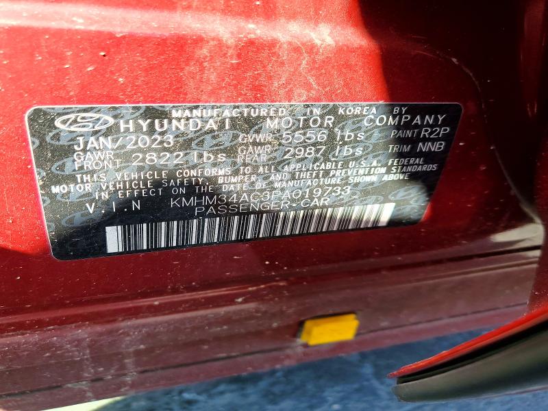 68378256 :رقم المزاد ، KMHM34AC3PA019733 vin ، 2023 Hyundai Ioniq 6 مزاد بيع