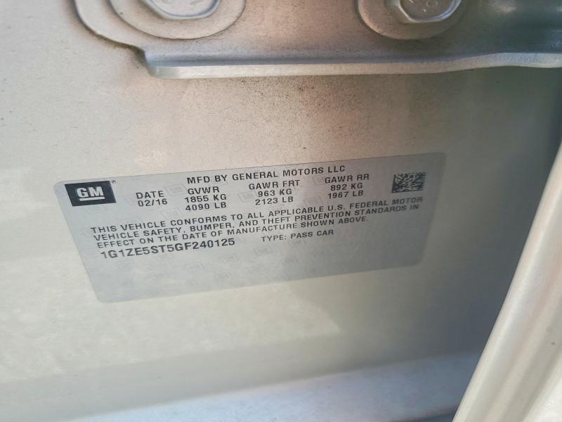 70005906 :رقم المزاد ، 1G1ZE5ST5GF240125 vin ، 2016 Chevrolet Malibu مزاد بيع