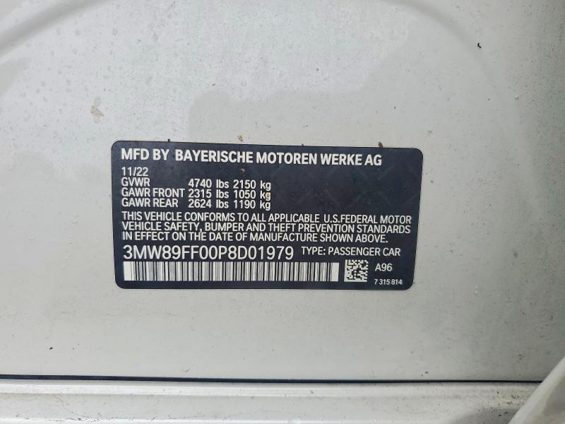 Aukcja sprzedaży 2023 Bmw 330xi, vin: 3MW89FF00P8D01979, numer aukcji: 67302926