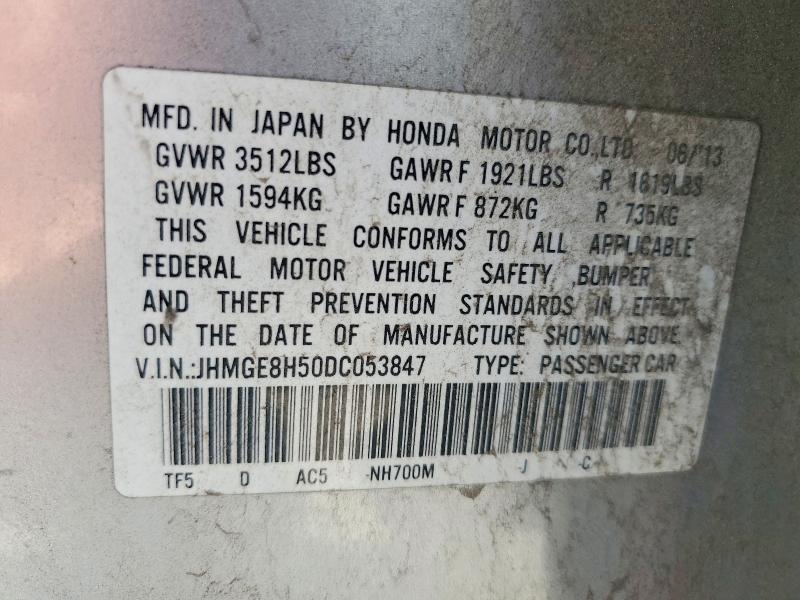 Продаж на аукціоні авто 2013 Honda Fit, vin: JHMGE8H50DC053847, номер лоту: 67512626