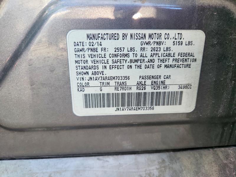 Продаж на аукціоні авто 2014 Infiniti Q50 Hybrid, vin: JN1AV7AR4EM703356, номер лоту: 69390676