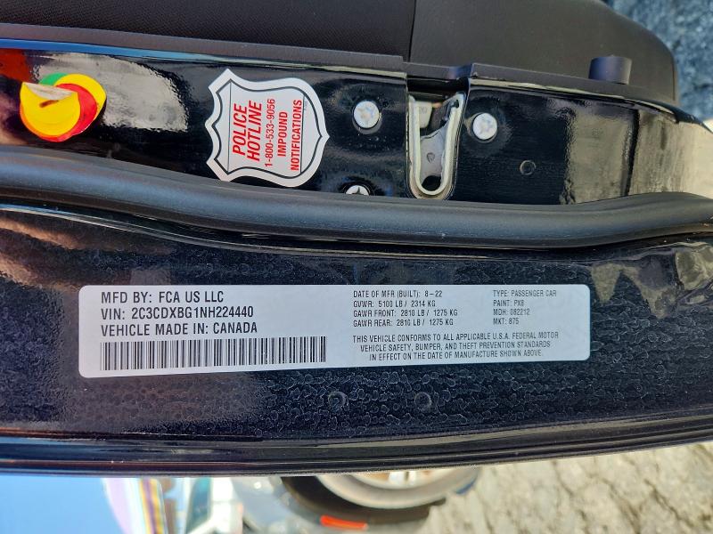 2022 Dodge Charger მანქანა იყიდება აუქციონზე, vin: 2C3CDXBG1NH224440, აუქციონის ნომერი: 67867646