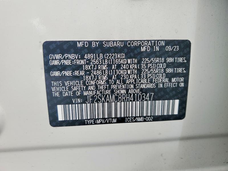 Продажа на аукционе авто 2024 Subaru Forester, vin: JF2SKAMC8RH410347, номер лота: 67628666