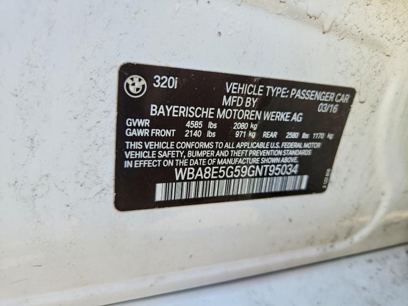 Продажа на аукционе авто 2016 Bmw 320, vin: WBA8E5G59GNT95034, номер лота: 67518216
