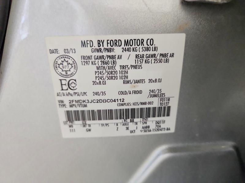 Продаж на аукціоні авто 2013 Ford Edge, vin: 2FMDK3JC2DBC04112, номер лоту: 68645466