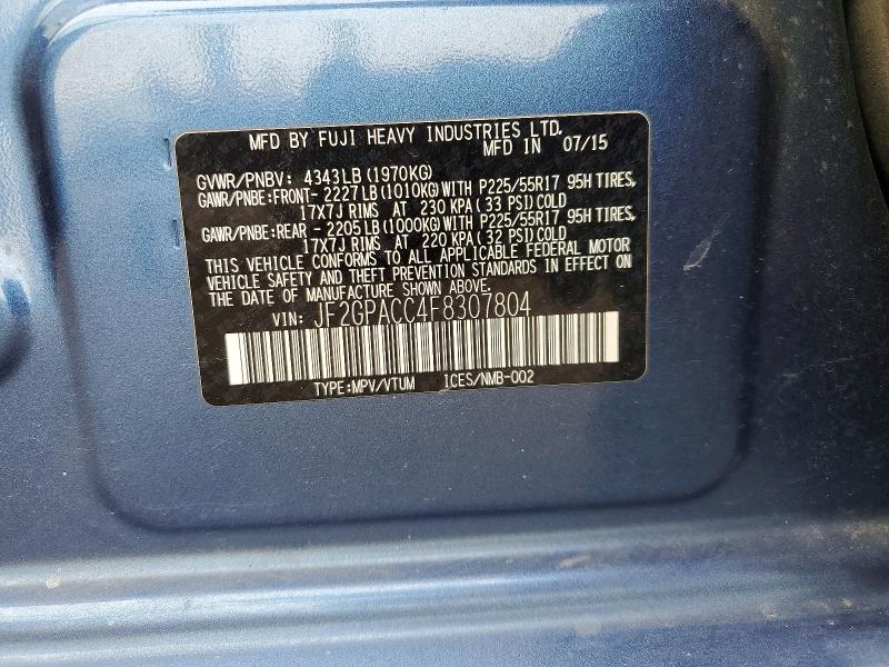 2015 Subaru Xv Crosstrek მანქანა იყიდება აუქციონზე, vin: JF2GPACC4F8307804, აუქციონის ნომერი: 70480666